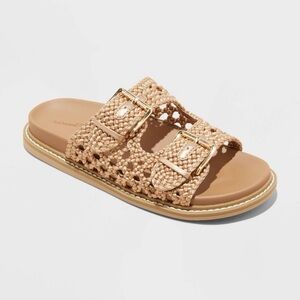 NWT NIB Universal Thread Women’s Kylie Crochet Sandals in Tan Size 7 Target